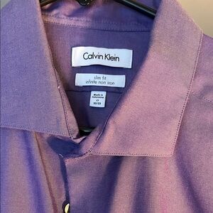 Calvin Klein Men's Purple Dress Shirt